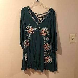 Boho embroidered dress